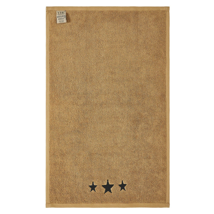 Tan with Black Barn Stars Hand Towel - Set of 2 - Primitive Star Quilt Shop