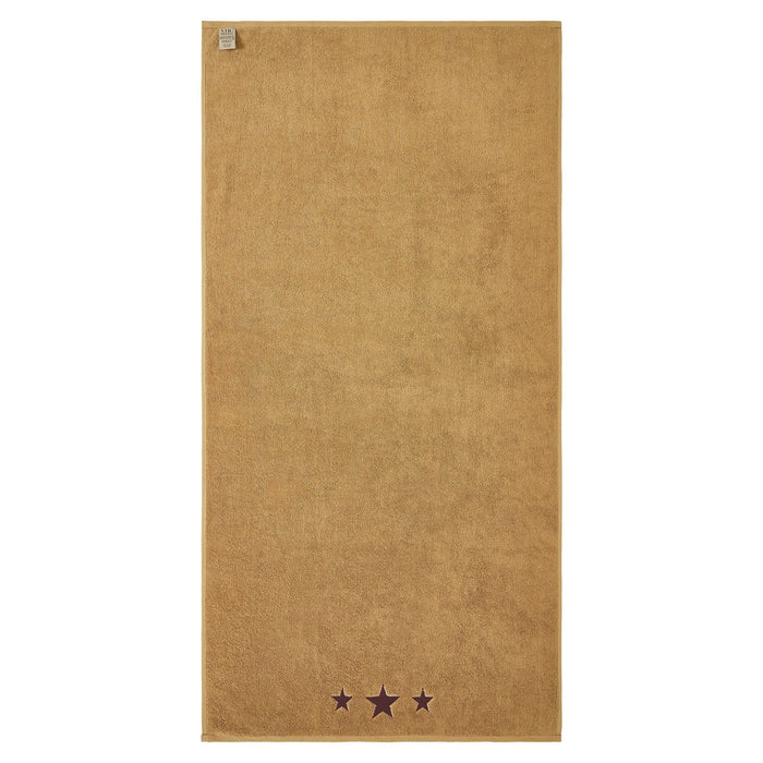 Tan with Burgundy Barn Stars Bath Towel - Set of 2 - Primitive Star Quilt Shop