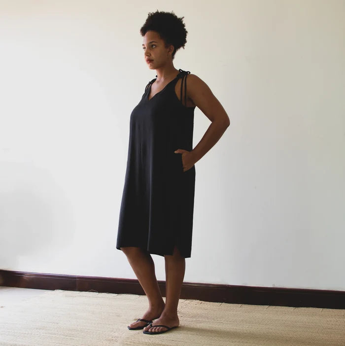 Teia Dress & Cami Sewing Pattern – modern shift dress with long straps & pockets