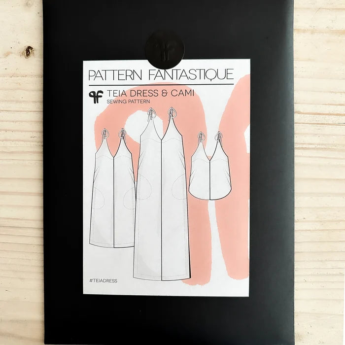 Teia Dress & Cami Sewing Pattern – modern shift dress with long straps & pockets