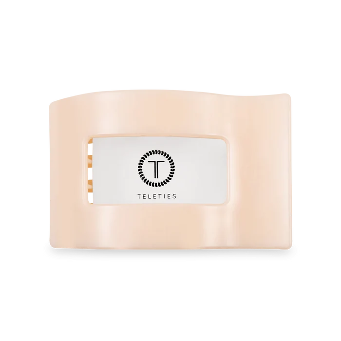 Teleties Flat Rectangle Clip -Almond Beige
