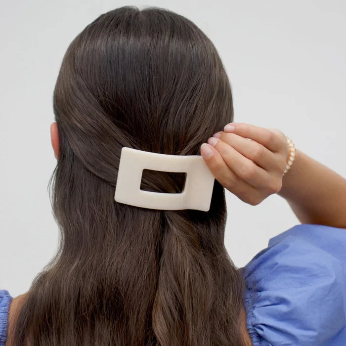 Teleties Flat Rectangle Clip -Almond Beige