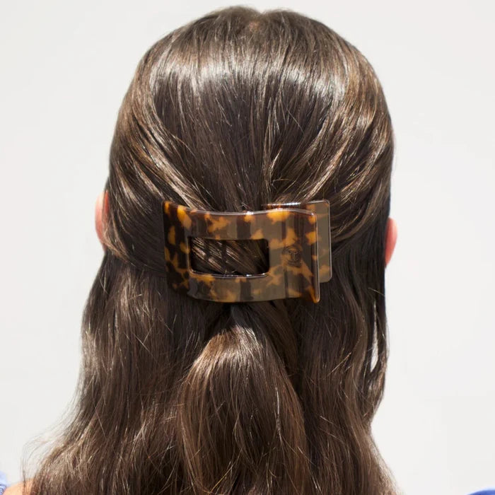 Teleties Flat Rectangle Clip -Tortoise