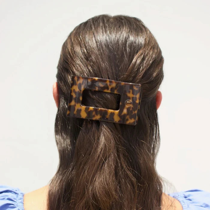 Teleties Flat Rectangle Clip -Tortoise