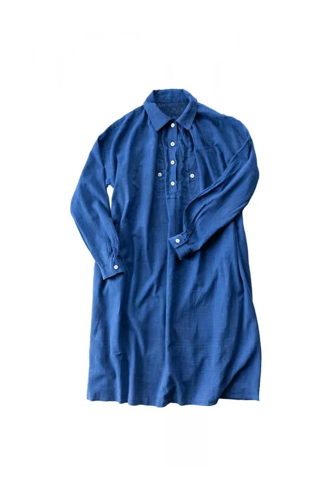 Blue shirt dress on a white background
