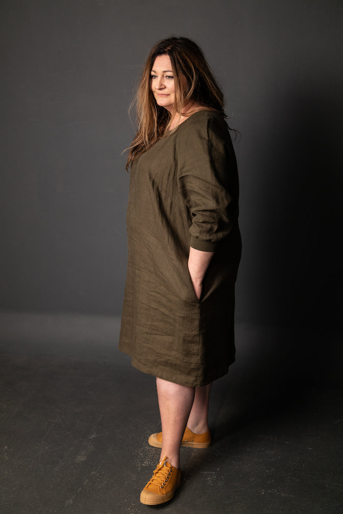 Fielder Sewing Pattern - Sweatshirt Dress or Top with Raglan Sleeves and Pockets