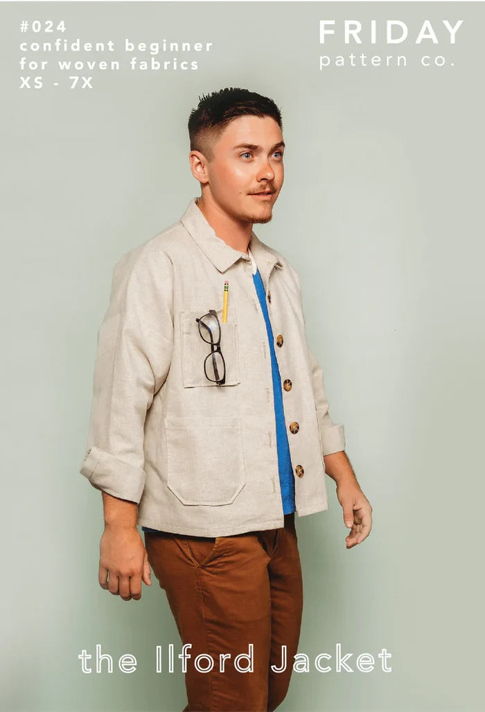 Ilford Jacket Sewing Pattern – unisex modular jacket or shirt with sleeve and pocket options (XS–7X)