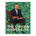 Cover of the book 'The Obama Portraits' featuring a painting of Barack Obama seated in front of a green background, with the title and author's name at the top.