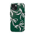 Trendy Bow Phone Case, Bed Party Bow Iphone case, Bow Phone Case, - Michigan State, Spartans, BING, green and white