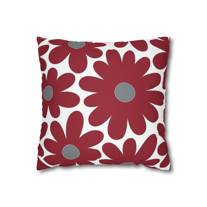 Two Color Double Sided Groovy Flower Pillow - College Dorm Pillow - Bed Party Pillow - Alabama