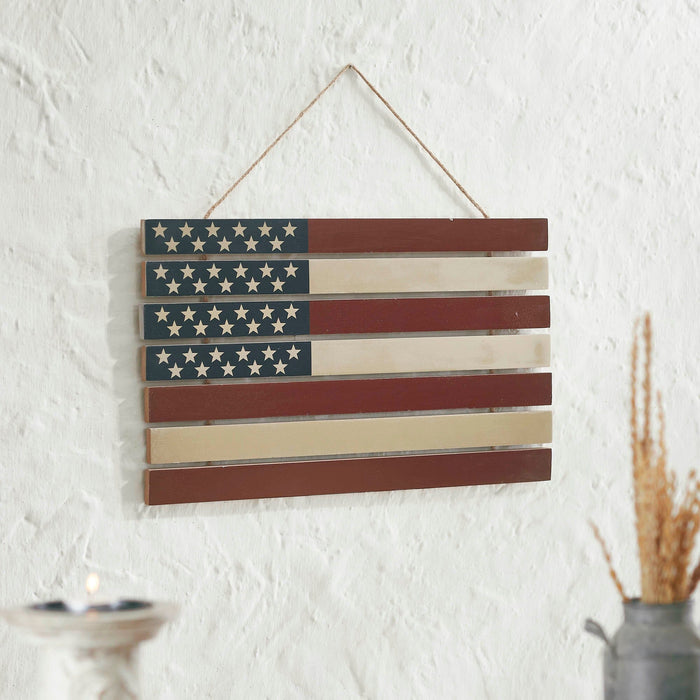 USA Flag Lath Wall Decor - 12x20" - Primitive Star Quilt Shop