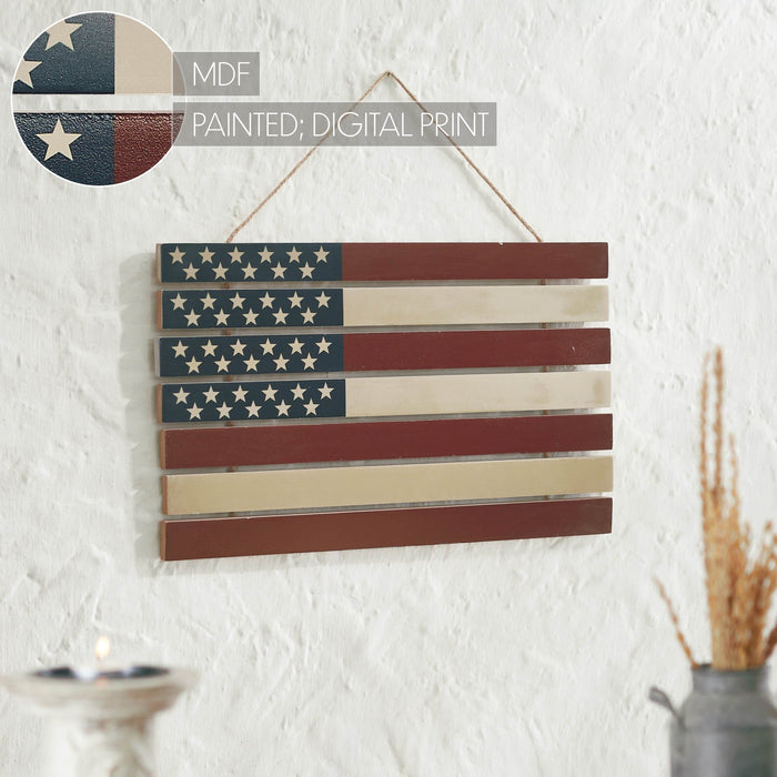 USA Flag Lath Wall Decor - 12x20" - Primitive Star Quilt Shop