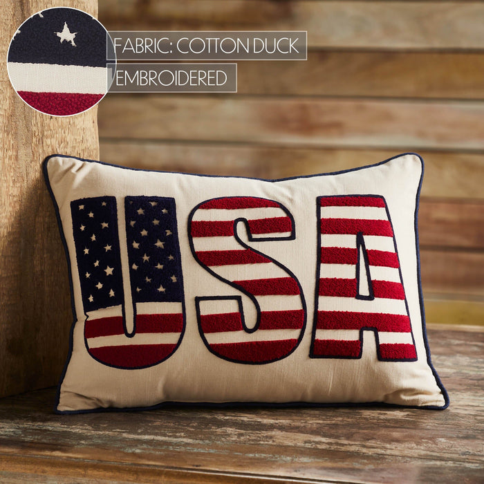 USA Pillow 14x20" - Primitive Star Quilt Shop