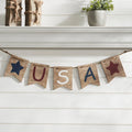 USA & Stars Wooden Banner - 5x20" - Primitive Star Quilt Shop