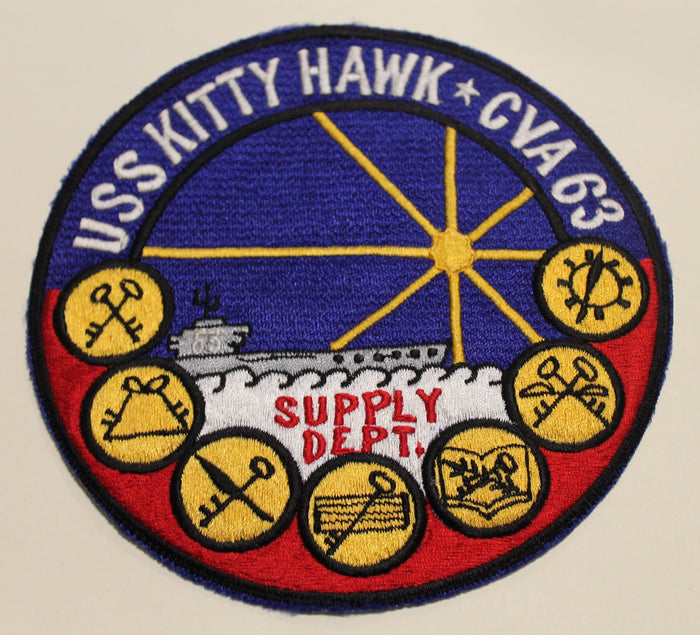 USS Kitty Hawk CVA-63 Supply Vietnam Era Large Jacket Size Navy Patch