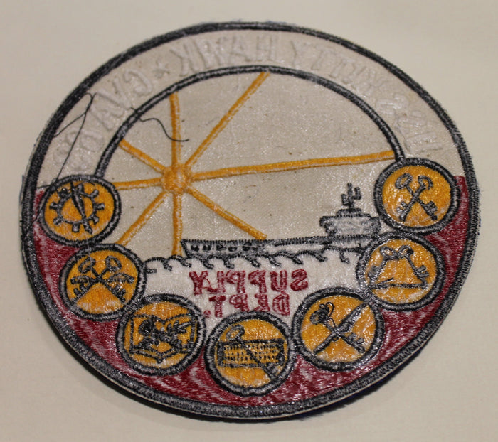 USS Kitty Hawk CVA-63 Supply Vietnam Era Large Jacket Size Navy Patch