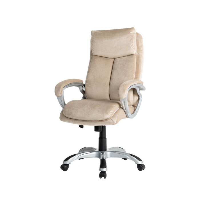 Velvet Gaslift Adjustable High-Back Swivel Office Chair