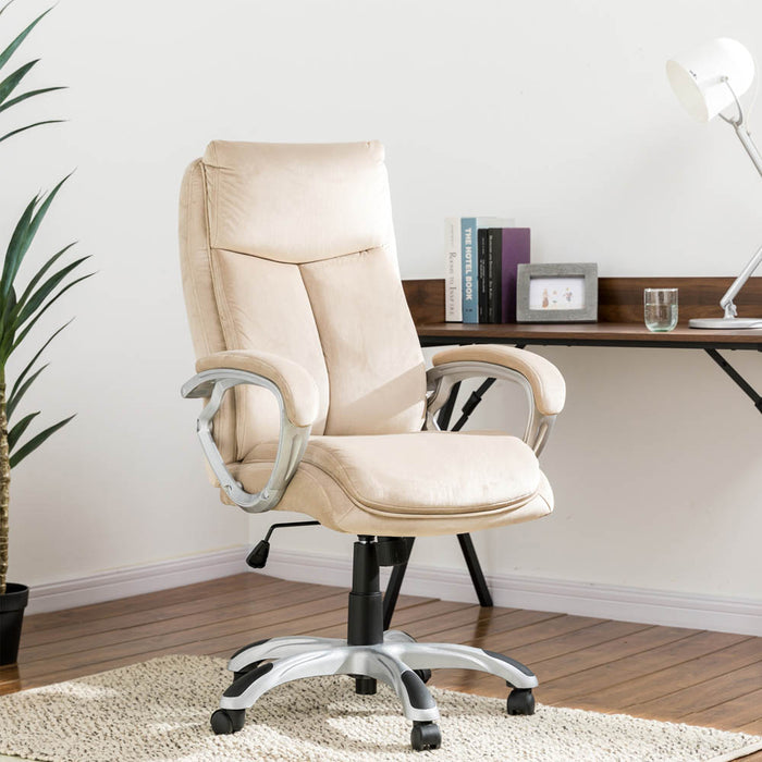Velvet Gaslift Adjustable High-Back Swivel Office Chair