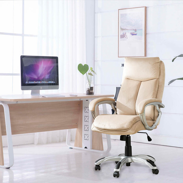 Velvet Gaslift Adjustable High-Back Swivel Office Chair