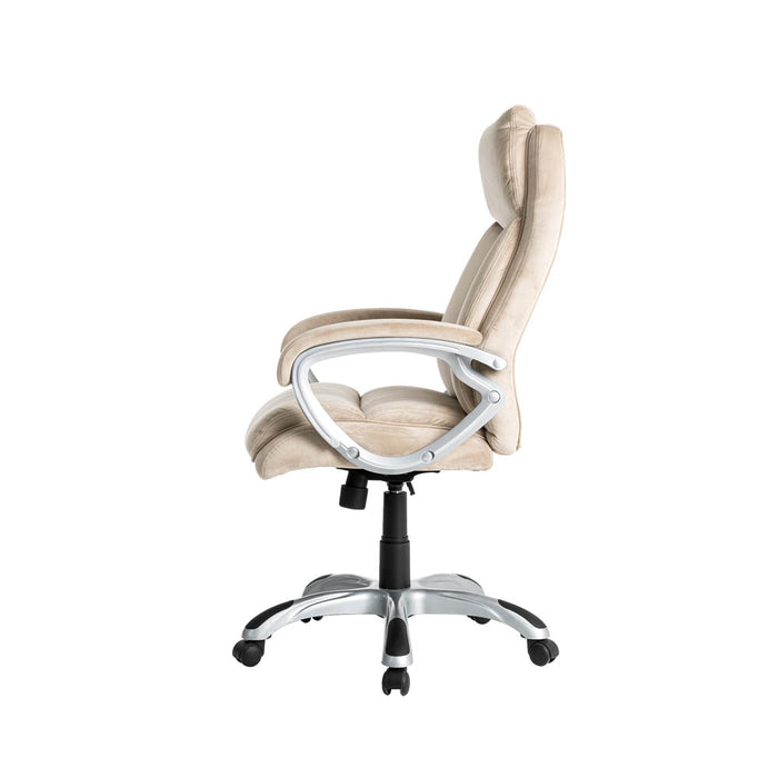 Velvet Gaslift Adjustable High-Back Swivel Office Chair