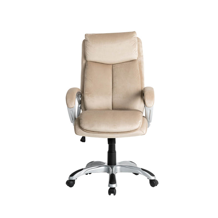 Velvet Gaslift Adjustable High-Back Swivel Office Chair