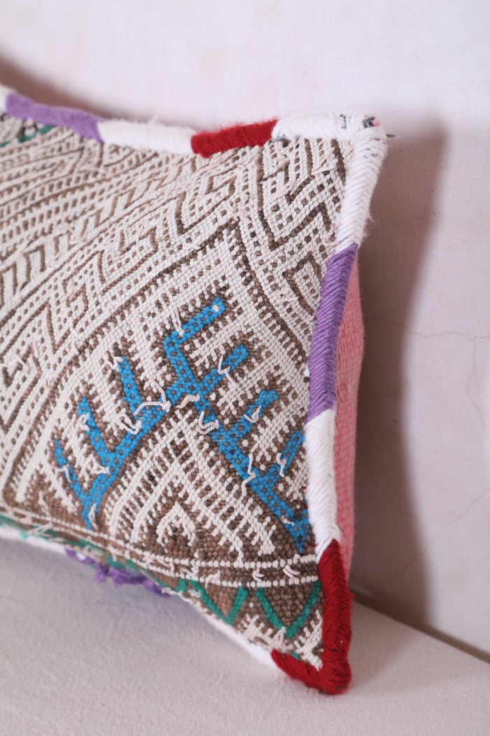Vintage Moroccan Kilim Pillow 12.5 INCHES X 20.8 INCHES - kilim pillow