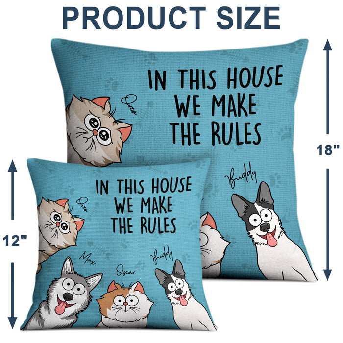 We Rule The House Funny Dog Cat Version - Personalized Pillow