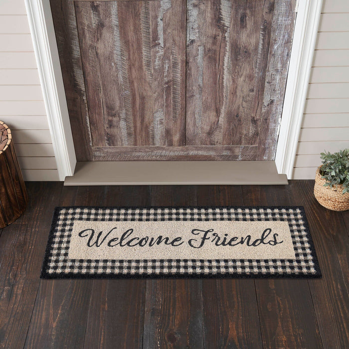 "Welcome Friends" Coir Rectangle Rug 17x48" - Primitive Star Quilt Shop
