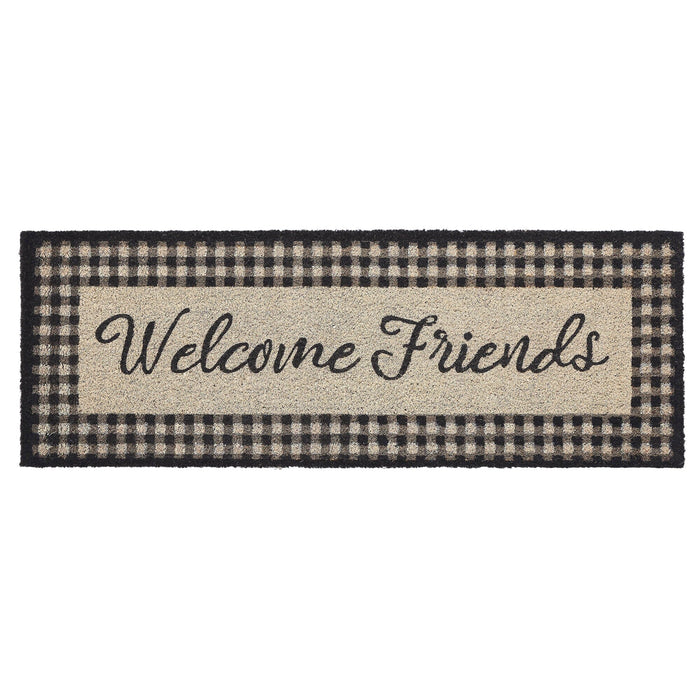 "Welcome Friends" Coir Rectangle Rug 17x48" - Primitive Star Quilt Shop