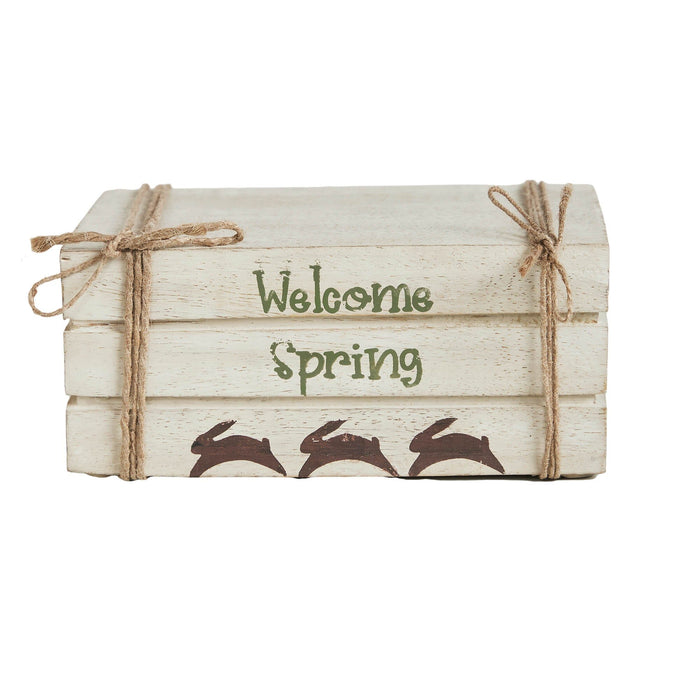 "Welcome Spring" Faux Book Stack - Primitive Star Quilt Shop