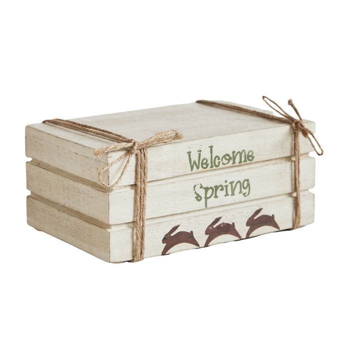 "Welcome Spring" Faux Book Stack - Primitive Star Quilt Shop