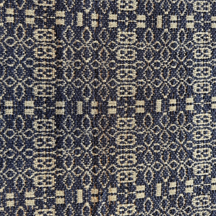 Wentworth Navy and Linen Woven Throw - Primitive Star Quilt Shop