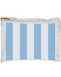 White Cabana Stripe Linen Flat Zip - Blue or Pink