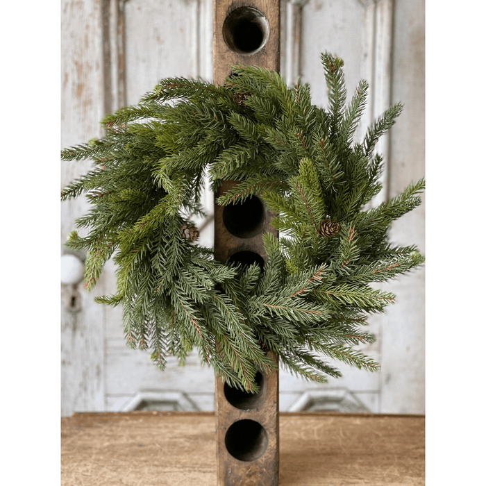 White Spruce with Cones Wreath 17" - Primitive Star Quilt Shop