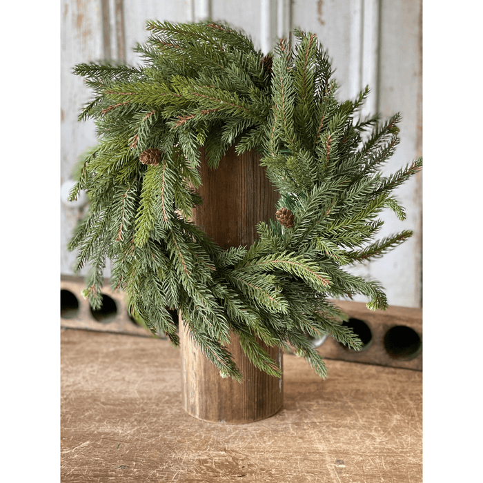 White Spruce with Cones Wreath 17" - Primitive Star Quilt Shop