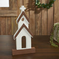 White Wooden Church - 12" - Primitive Star Quilt Shop