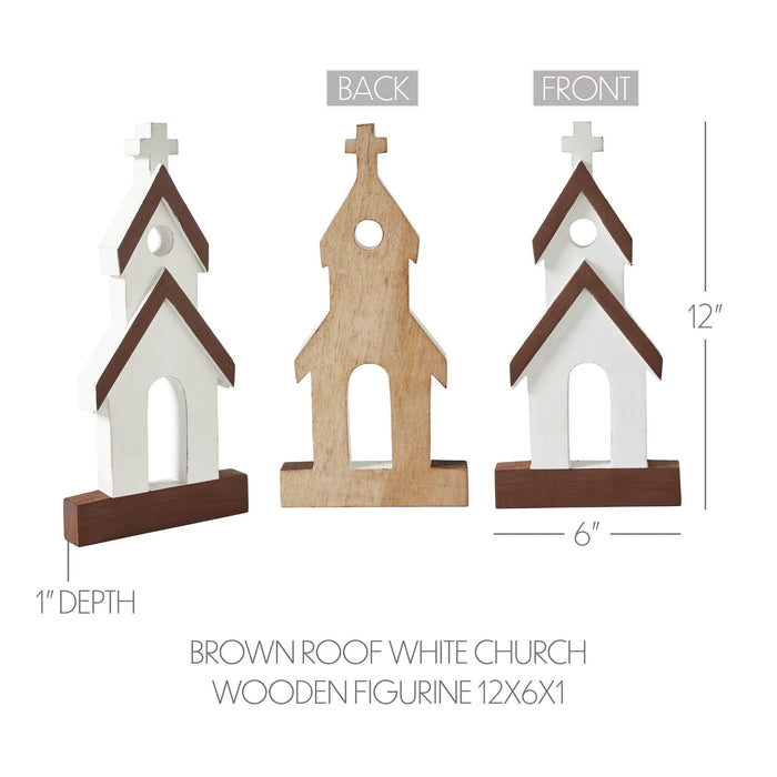 White Wooden Church - 12" - Primitive Star Quilt Shop