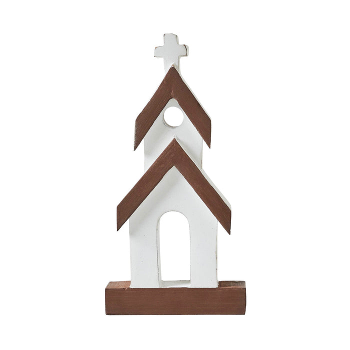 White Wooden Church - 8" - Primitive Star Quilt Shop