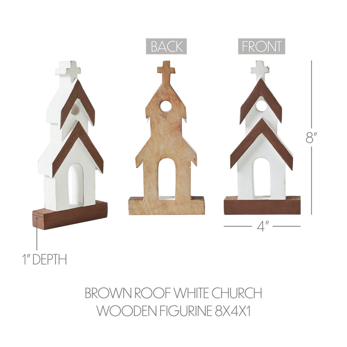 White Wooden Church - 8" - Primitive Star Quilt Shop