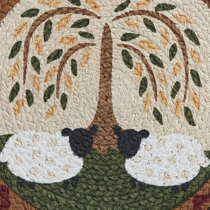 Willow and Sheep Printed Braided Placemat - Primitive Star Quilt Shop