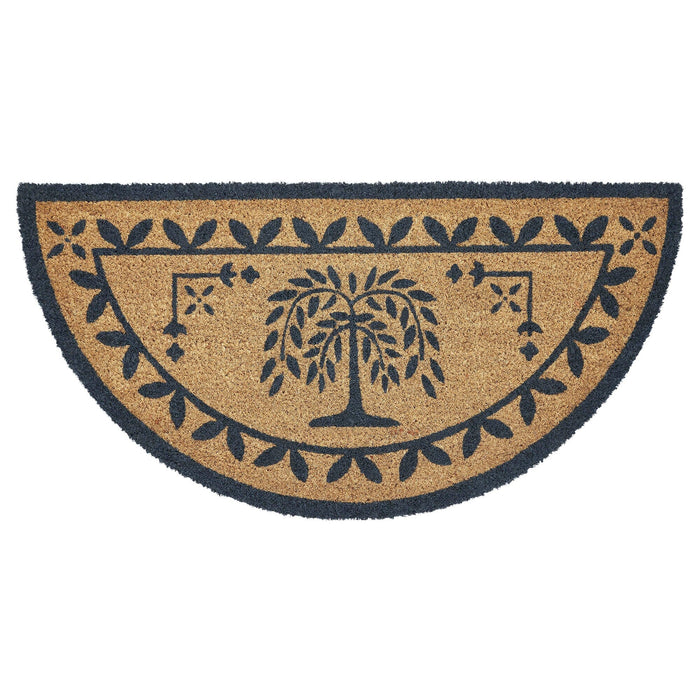 Willow Tree Coir Half Circle Rug 16.5x33" - Primitive Star Quilt Shop