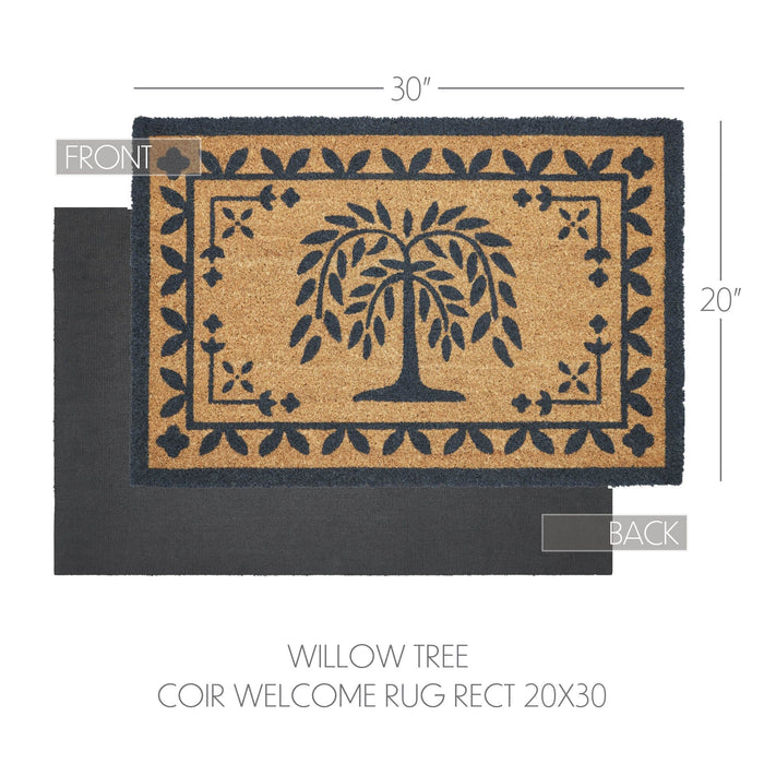 Willow Tree Coir Rectangle Rug 20x30" - Primitive Star Quilt Shop