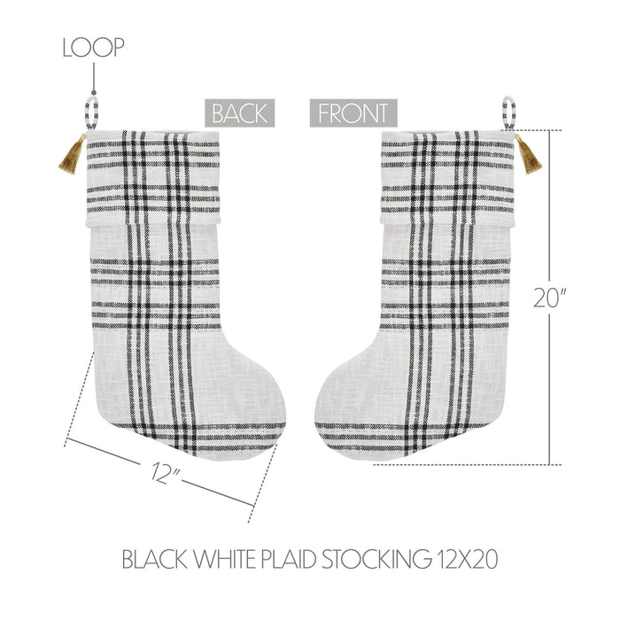 Wintergleam Plaid Stocking 12x20" - Primitive Star Quilt Shop