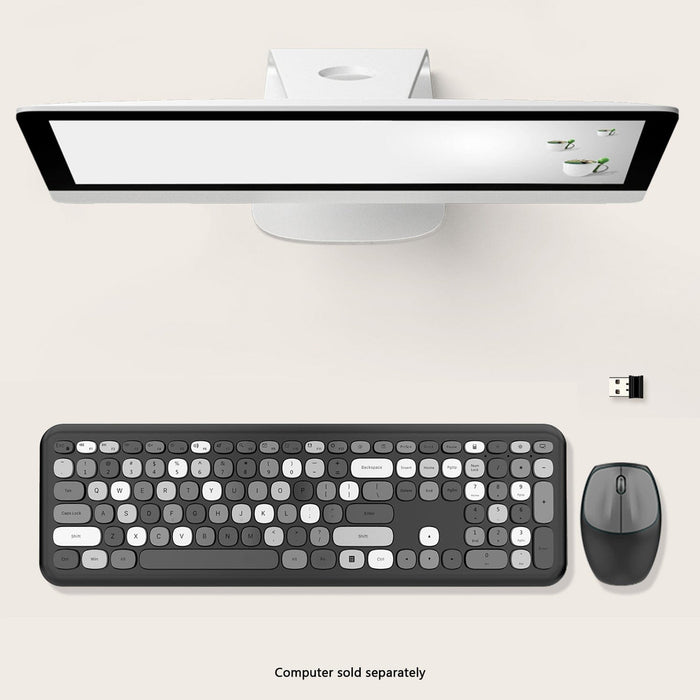 Wireless Full-Size Keyboard and Mouse Combo Black Gray