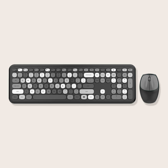 Wireless Full-Size Keyboard and Mouse Combo Black Gray