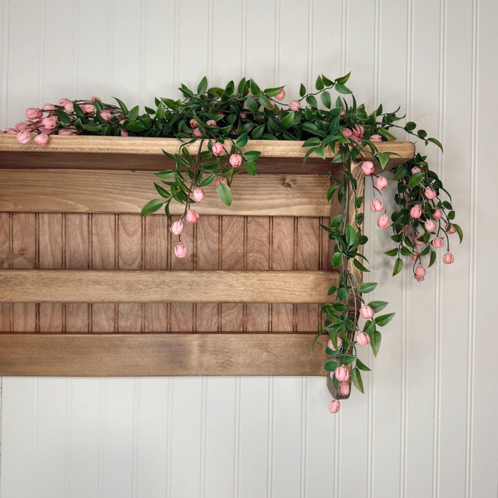 Wood Beadboard Wall Shelf with Quilt Hanger - 30" - Primitive Star Quilt Shop