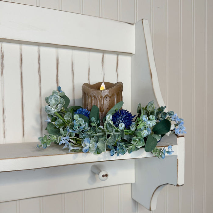 Wood High Back Wall Shelf with Pegs - 30" - Primitive Star Quilt Shop