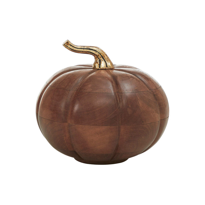 Wooden Chestnut Heirloom Pumpkin - 6.5x7" - Primitive Star Quilt Shop