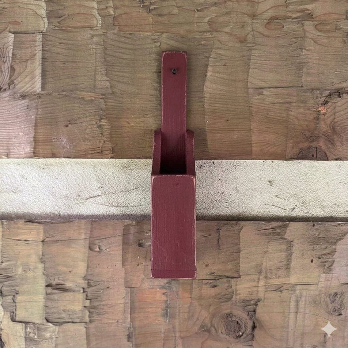Wooden Matchstick Holder Wall Mount Box with Color Options Cranberry- Primitive Star Quilt Shop
