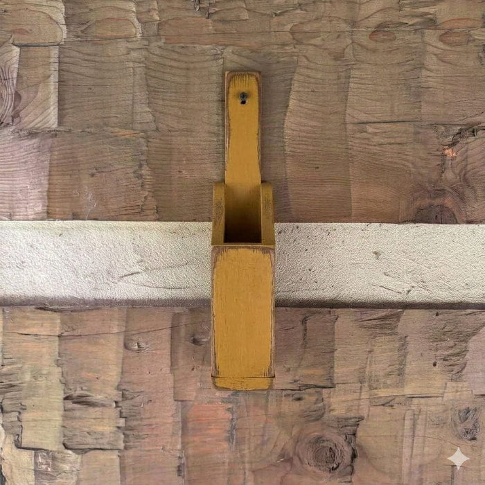 Wooden Matchstick Holder Wall Mount Box with Color Options Goldenrod Yellow- Primitive Star Quilt Shop